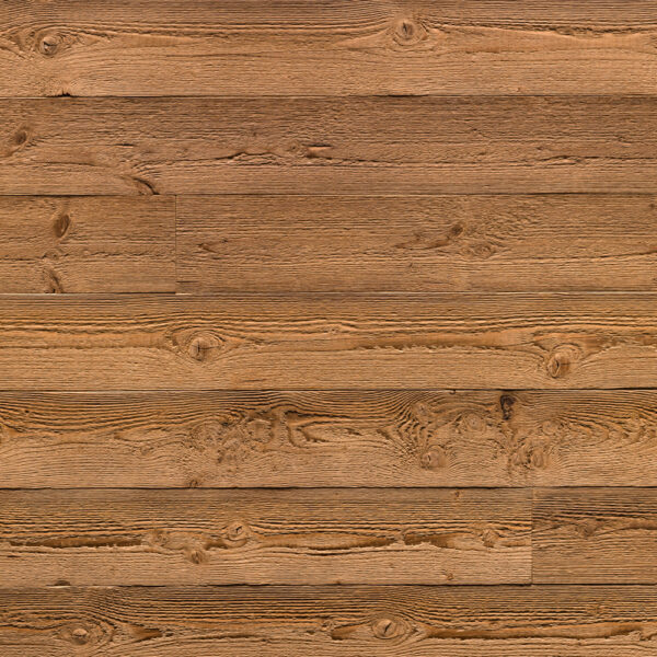 Dunkelbraune Holzoberfläche mit stark ausgeprägter Maserung und rustikaler Altholz-Optik. Die Dielen zeigen markante Astlöcher und raue Strukturen, die an traditionell bearbeitetes Alpenholz erinnern.